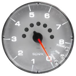 5 IN DASH TACHOMETER 0 8 000 RPM SPEK PRO SILVER DIAL CHROME BEZEL