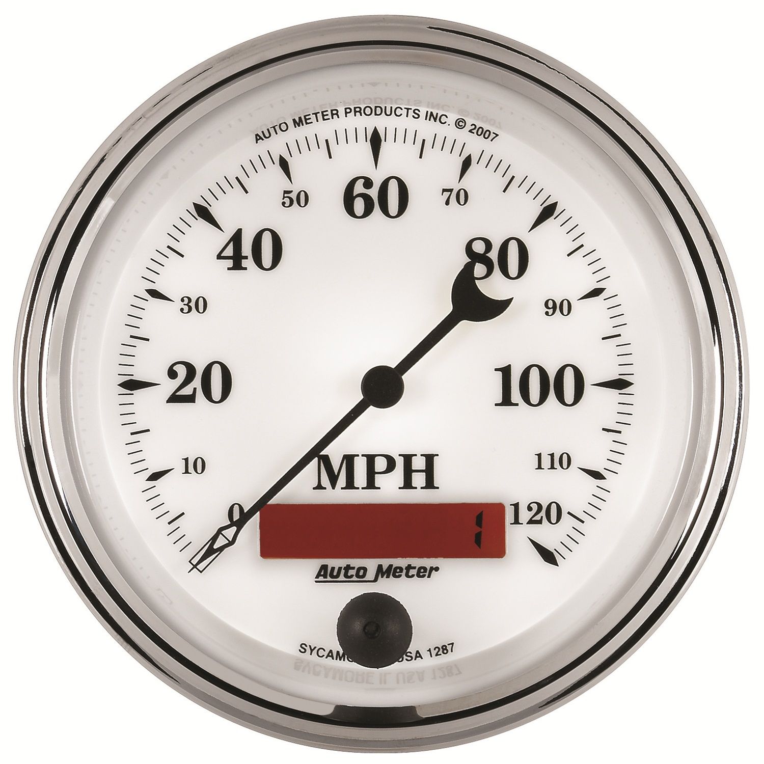 Autometer 1287 Old Tyme II White, Speedometer, 3-3/8 in.