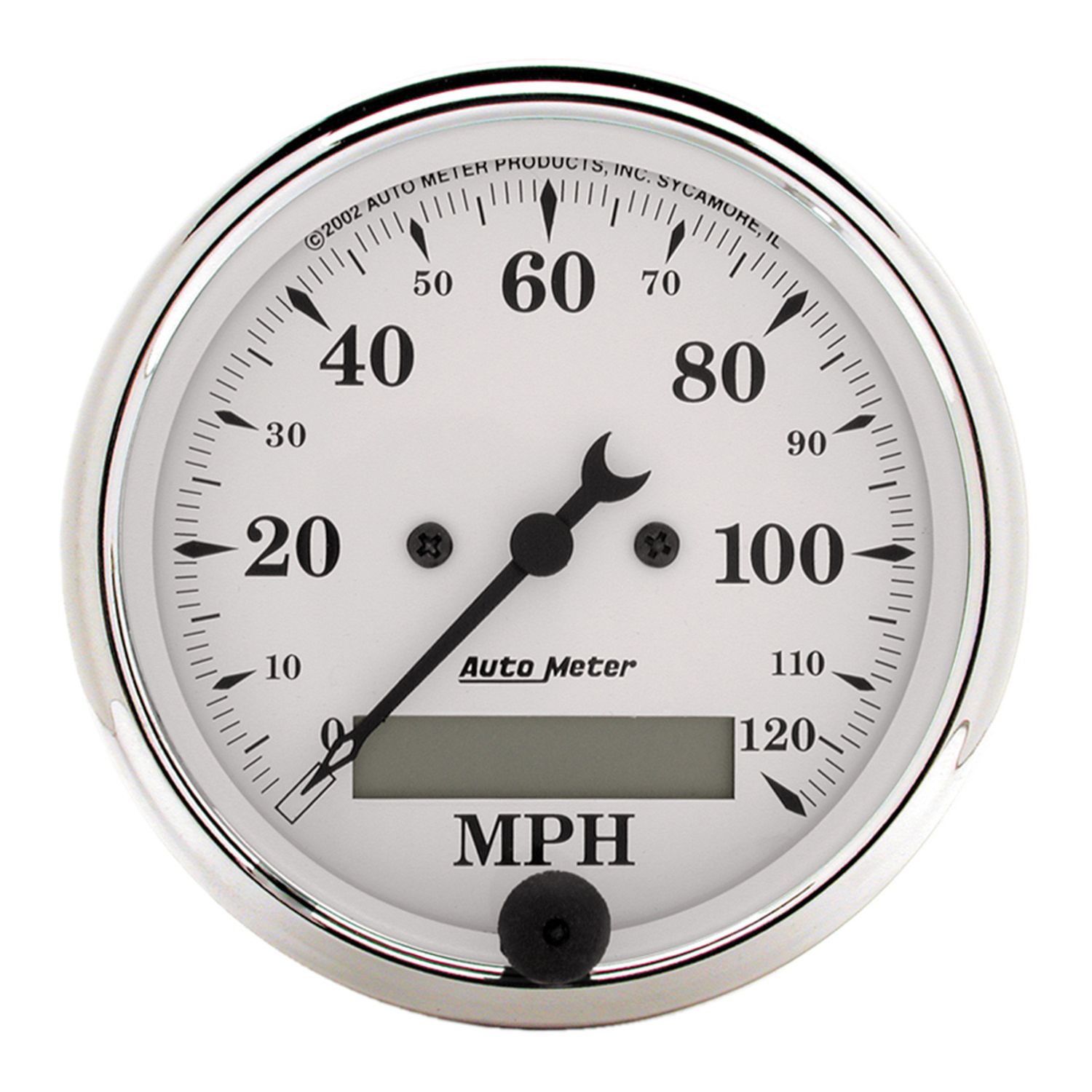 3-1/8 SPEEDOMETER, 0-120 MPH, ELECTRIC, OLD-TYME WHITE