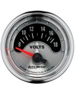 2-1/16" VOLTMETER, 8-18V, AIR-CORE, AMERICAN MUSCLE