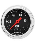 2-1/16" OIL PRESSURE, 0-100 PSI, MECHANICAL, TRADITIONAL CHROME