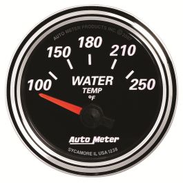 Auto Meter 2313 Autogage Water Temperature Gauge Black dial/Black bezel, 2  5/8