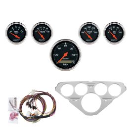 5 GAUGE DIRECT-FIT DASH KIT, CHEVY TRUCK 55-59, DESIGNER BLACK