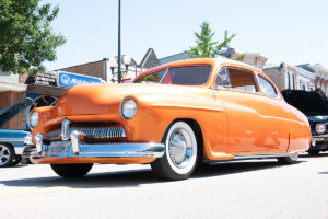 A classic orange automobile